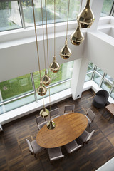 chandalier ina a luxury duplex apartment.selective focus