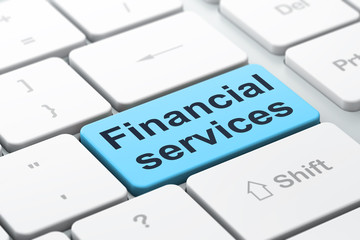 Banking concept: Financial Services on computer keyboard background