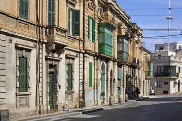 Fototapeta na wymiar Old street in Mosta. Malta 