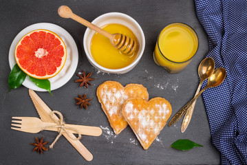Assortment food for breakfast