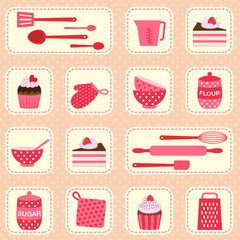 Vector pattern on baking theme