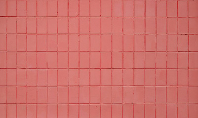 Pink painted ceramic tile wall texture