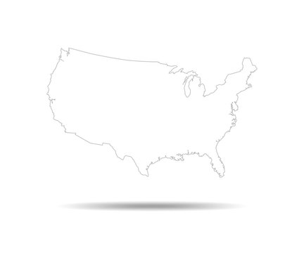 USA map - vector illustration.