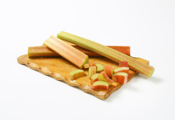 raw rhubarb stalks