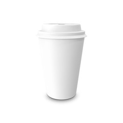 Mock-up take-out coffee in thermo cup. Isolated on a white.