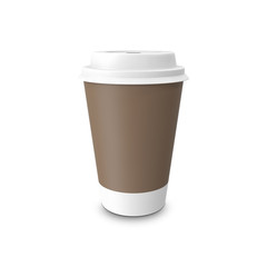 Mock-up take-out coffee in thermo cup. Isolated on a white.