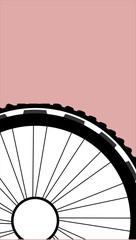 vector silhouette of a bicycle wheel with tyre and spokes