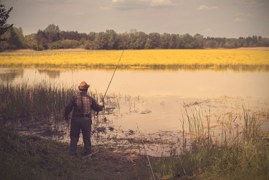 Vintage Photo Of An Old Fisherman