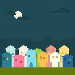 Colorful Houses For Sale / Rent. Real Estate Concept