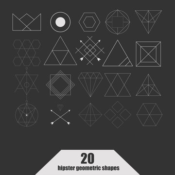 Set of vector trendy geometric icons. Alchemy symbols collection. Religion, philosophy, spirituality, occultism.