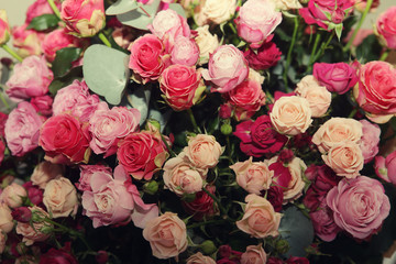 multicolor roses bouquet