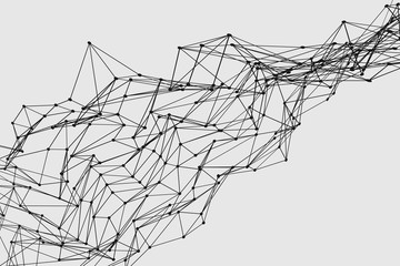 Abstract three dimensional polygon wireframe network structure