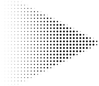 Black halftone dots arrow shape