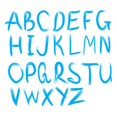 Vector alphabet. Hand drawn letters. Letters of the alphabet written with a brush.