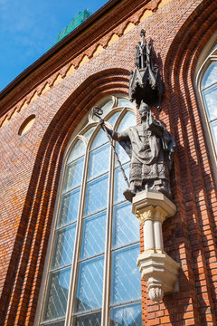 Sculpture Of Albert, The First Bishop Of Riga Inside The Inner Courtyard Of Riga Cathedral.