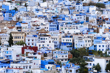 View of the town of Chefchaouen in Morocco