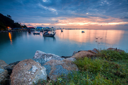 Amazing Sunrise and Sunset in George Town, Penang Malaysia