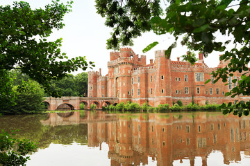 Brick Herstmonceux castle in England East Sussex 15th century UK