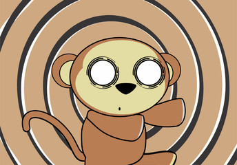 Obraz premium funny monkey expression cartoon background in vector format