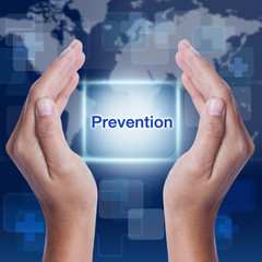 prevention word on screen background. medical concept