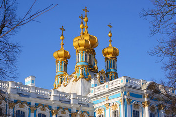 Fototapeta na wymiar The Catherine Palace, Tsarskoye Selo, Pushkin, Saint-Petersburg, Russia