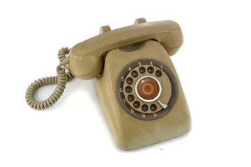 vintage telephone isolated on a white background