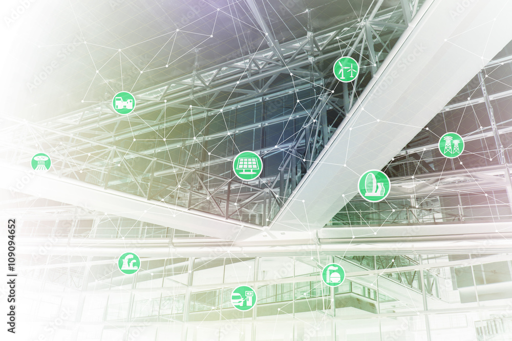 Poster smart energy, smart grid, abstract image visual