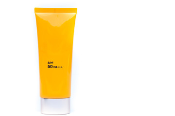 Tube container of sun cream