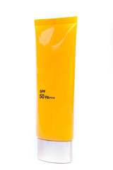 Tube container of sun cream