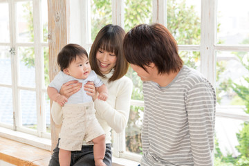 portrait of young asian family lifestyle image