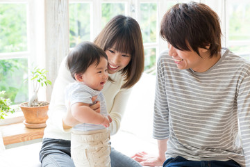 portrait of young asian family lifestyle image