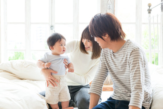 portrait of young asian family lifestyle image