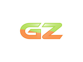 Green Orange shiny GZ letters