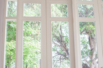 Fototapeta na wymiar Window with a view of the garden