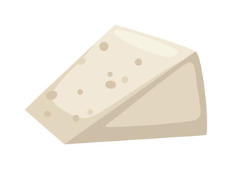 Sliced feta white cheese healthy milk product vector illustration