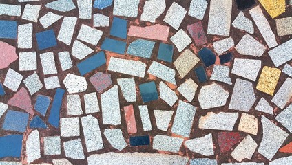 Multicolor mosaic floor