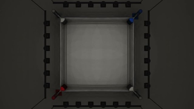 Turn Boxing Ring Top View.
3DCG render Animation.