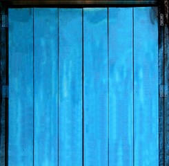 Blue painted wooden door
