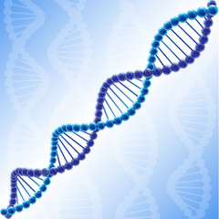 Volume DNA chain in vector clipart. The molecule of deoxyribonucleic acid.