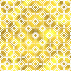 Vector seamless geometric textured golden pattern background