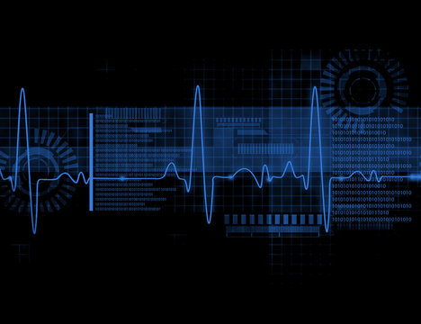 ECG Electrocardiography, medical and healthcare background.