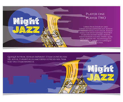 Jazz night saxophone music poster jazz banner jazz festival