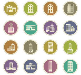 Buildings icons set