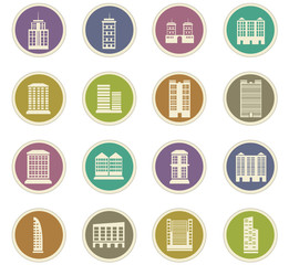 Buildings icons set