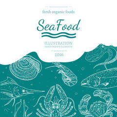 Sea food cover vector