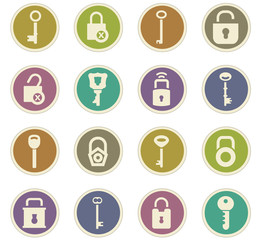 Lock and Key icons set