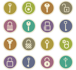 Lock and Key icons set