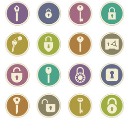 Lock and Key icons set