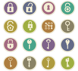 Lock and Key icons set