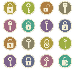 Lock and Key icons set